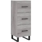vidaXL Dressoir 34,5x34x90 cm bewerkt hout grijs sonoma eikenkleurig