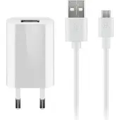 Goobay platte USB lader | incl. Micro USB kabel | 5W | wit | 1 meter