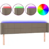 vidaXL Hoofdbord LED 163x16x78/88 cm stof taupe