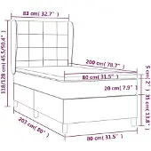 vidaXL Boxspring met matras stof taupe 80x200 cm