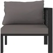 vidaXL Hoekbank sectioneel met linkerarmleuning poly rattan antraciet