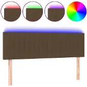 vidaXL Hoofdbord LED 144x5x78/88 cm stof donkerbruin