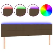 vidaXL Hoofdbord LED 180x5x78/88 cm stof donkerbruin
