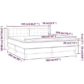 vidaXL Boxspring met matras fluweel donkergroen 160x200 cm