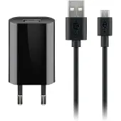 Goobay platte USB lader | incl. Micro USB kabel | 5W | zwart | 1 meter