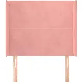 vidaXL Hoofdbord met randen 93x16x118/128 cm fluweel roze