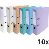 Exacompta 10x Prem'Touch PVC Ordner met hefboom - rug 70 mm - A4 - Geassorteerd - 53084E