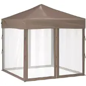 vidaXL Partytent inklapbaar met zijwanden 2x2 m taupe