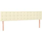 vidaXL Hoofdborden 200x5x78/88 cm kunstleer crèmekleurig