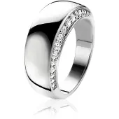 Zinzi Mart Visser by zilveren ring glad wit MVR10