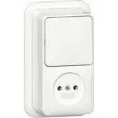 Technische Unie Gira Wisselschakelaar + Wandcontactdoos Opbouw Wit 447611