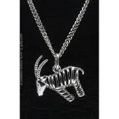 MOOYE ® - Collectie Zilveren Steenbok opengewerkt ketting hanger