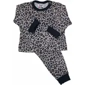 Beeren pyjama Luipard meisjes bruin/zwart