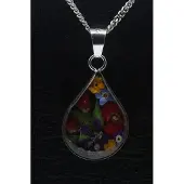 MOOYE ® - Collectie Zilveren Flowermix druppel 25 mm ketting hanger