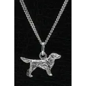 MOOYE ® - Collectie Zilveren Flat coated retriever ketting hanger - klein