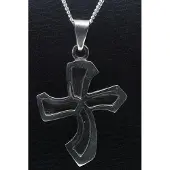 MOOYE ® - Collectie Zilveren Keltisch kruis golvend ketting hanger