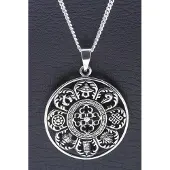 MOOYE ® - Collectie Zilveren Ashtamangala ketting hanger