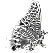 MOOYE ® - Collectie Zilveren Vlinder met zwart emaille kettinghanger
