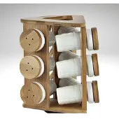 Bricard kruidenset 810468 bamboo – 8 luchtdichte roestvrijstalen potjes – bamboo – met etiketten en maatbekers