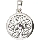 MOOYE ® - Collectie Zilveren Levensboom met 3 manen en amethyst kettinghanger