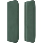 vidaXL Hoofdbord met randen 203x16x118/128 cm fluweel donkergroen