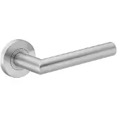 Intergriff Deurkruk (2x) Luna rond 20mm haaks met een schroefrozet geborsteld RVS | RVS deurklinken