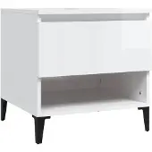 vidaXL Bijzettafel 50x46x50 cm bewerkt hout hoogglans wit