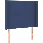 vidaXL Hoofdbord met randen 93x16x118/128 cm stof blauw