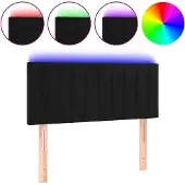 vidaXL Hoofdbord LED 80x5x78/88 cm fluweel zwart