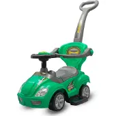Baby Mix Loopauto - 3 in 1 - Met Duwstang - Groen