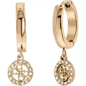 GUESS stalen roseplated oorbellen 4G logo 15mm