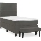 vidaXL Boxspring met matras fluweel donkergrijs 80x200 cm