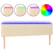 vidaXL Hoofdbord LED 200x5x78/88 cm stof crèmekleurig