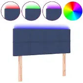 vidaXL Hoofdbord LED 100x5x78/88 cm stof blauw