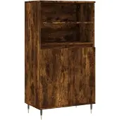 vidaXL Hoge kast 60x36x110 cm bewerkt hout gerookt eikenkleurig