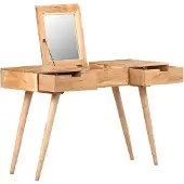 vidaXL Kaptafel met spiegel 112x45x76 cm massief acaciahout