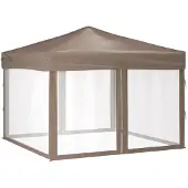 vidaXL Partytent inklapbaar met zijwanden 3x3 m taupe