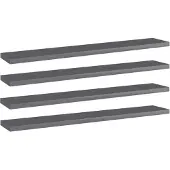 vidaXL Wandschappen 4 st 60x10x1,5 cm spaanplaat hoogglans grijs