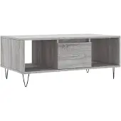vidaXL Salontafel 90x50x36,5 cm bewerkt hout grijs sonoma