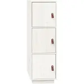 vidaXL Hoge kast 34x40x108,5 cm massief grenenhout wit