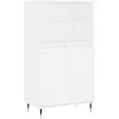 vidaXL Hoge kast 60x36x110 cm bewerkt hout wit