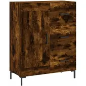 vidaXL Dressoir 69,5x34x90 cm bewerkt hout gerookt eikenkleurig