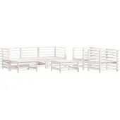 vidaXL 7-delige loungeset voor de tuin, wit, massief hout, grenenhout