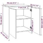 vidaXL Dressoir 70x41x75 cm bewerkt hout wit