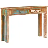 vidaXL Wandtafel 110x30x75 cm massief gerecycled hout