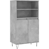 vidaXL Hoge kast 60x36x110 cm bewerkt hout betongrijs