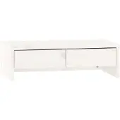 vidaXL Monitorstandaard 50x27x15 cm massief grenenhout wit