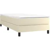vidaXL Boxspring bed kunstleer crèmekleurig 160x200 cm