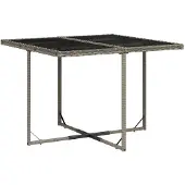 vidaXL 7-delige tuinset met kussens, grijs, polyrotan