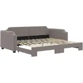 vidaXL Dagbed uitschuifbaar, taupe, 100x200 cm, stof